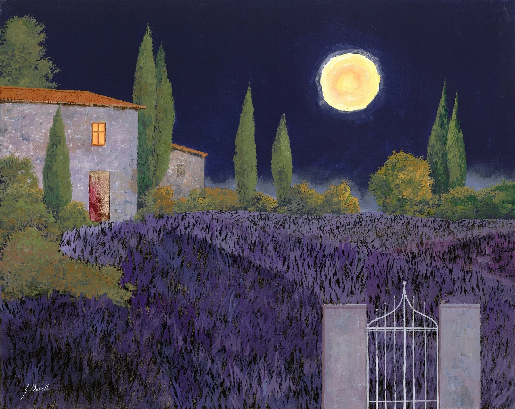 Lavender In The Night - Art by Guido Borelli
