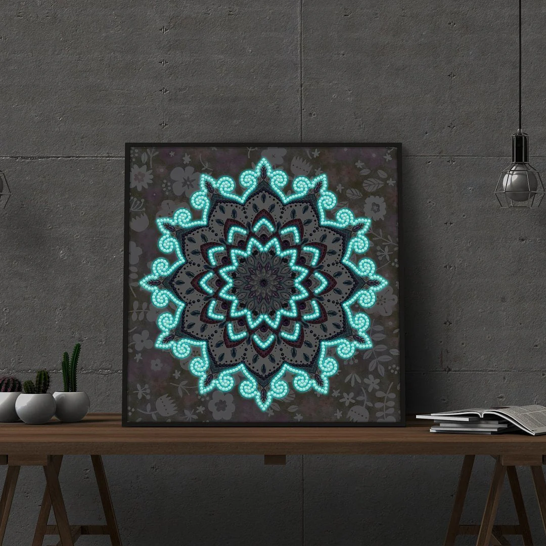 Mandala Glow In The Dark Artistic Diamond Art - Image 4