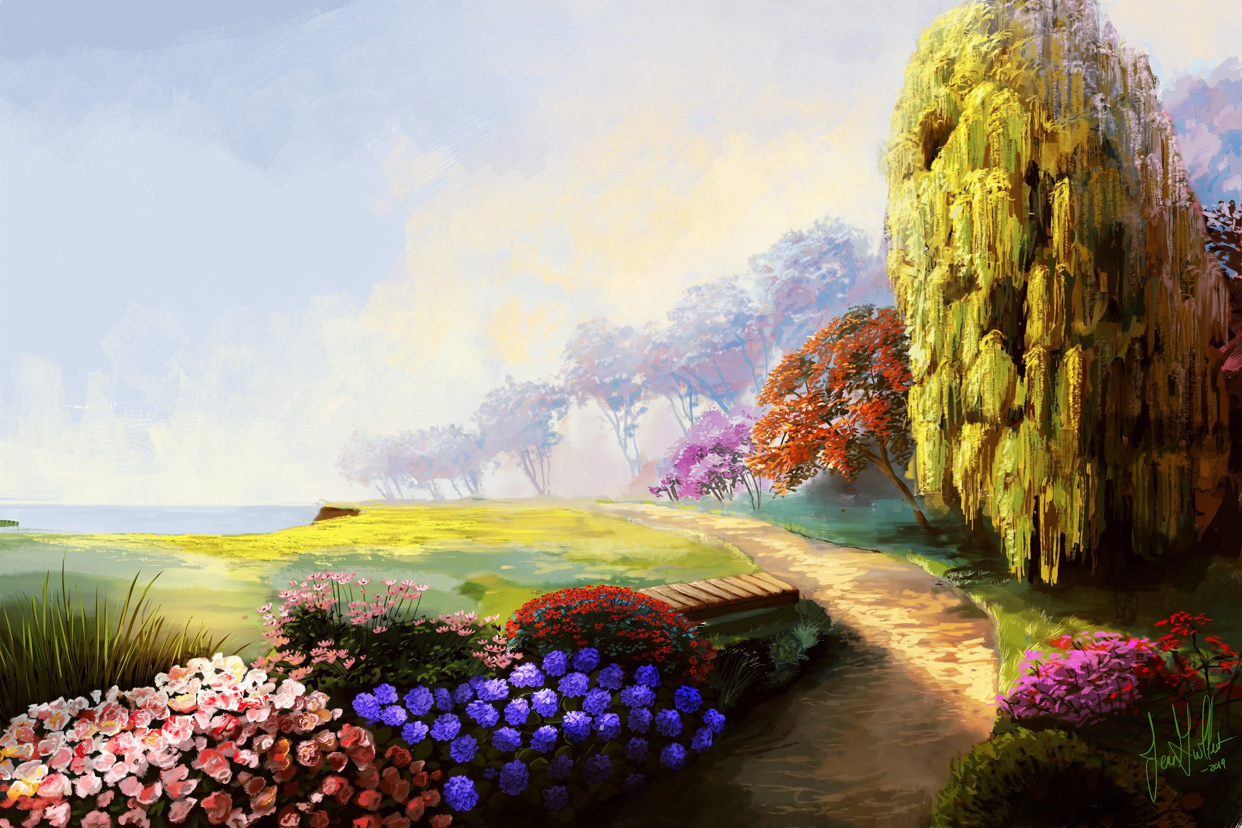 Mendocino Botanical Garden - Art by Jean Guillet [USA SHIPPING]