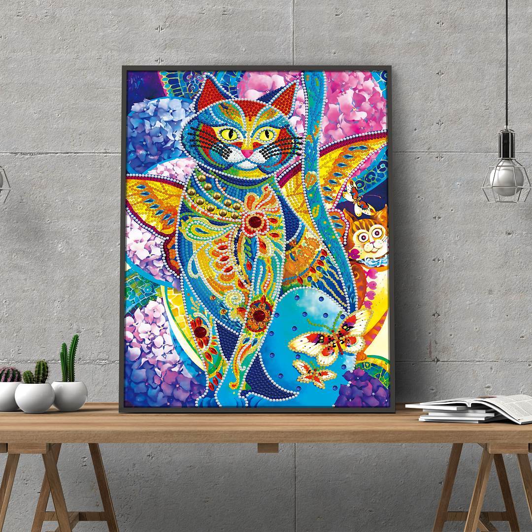 Night Glowing Egyptian Cat Diamond Portrait - Image 3