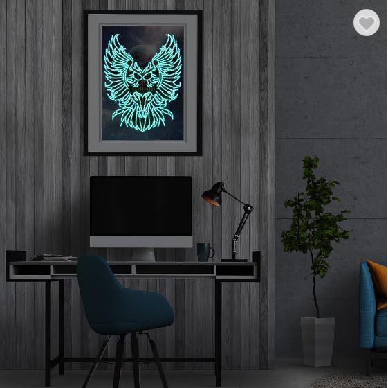 Owl Glow In The Dark Diamond Painting - Image 3