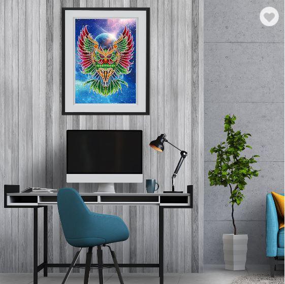 Owl Glow In The Dark Diamond Painting - Image 4