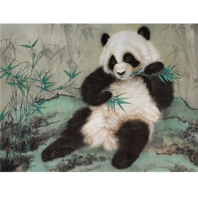 Panda Eating Bamboo - DIY Diamond Painting Kit