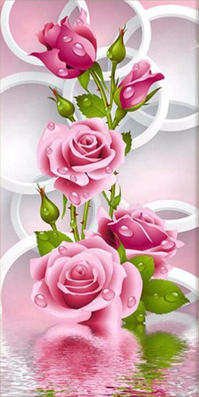Pink Roses DIY Diamond Painting - Image 2