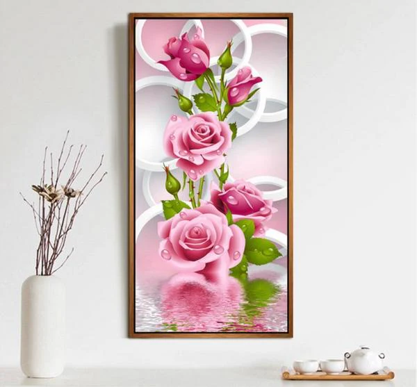 Pink Roses DIY Diamond Painting - Image 3