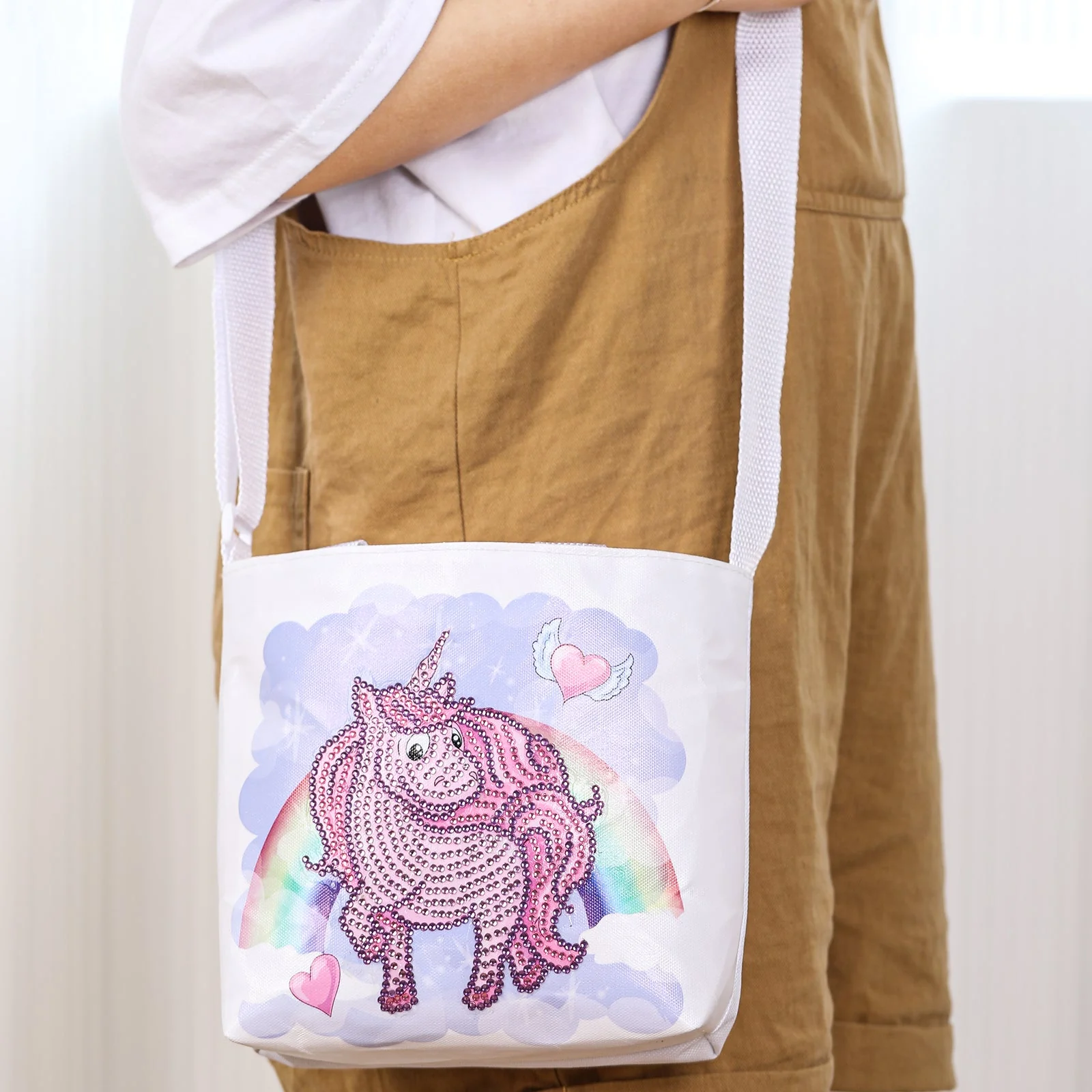 Pink Unicorn Diamond Painting Tote Bag - Image 2