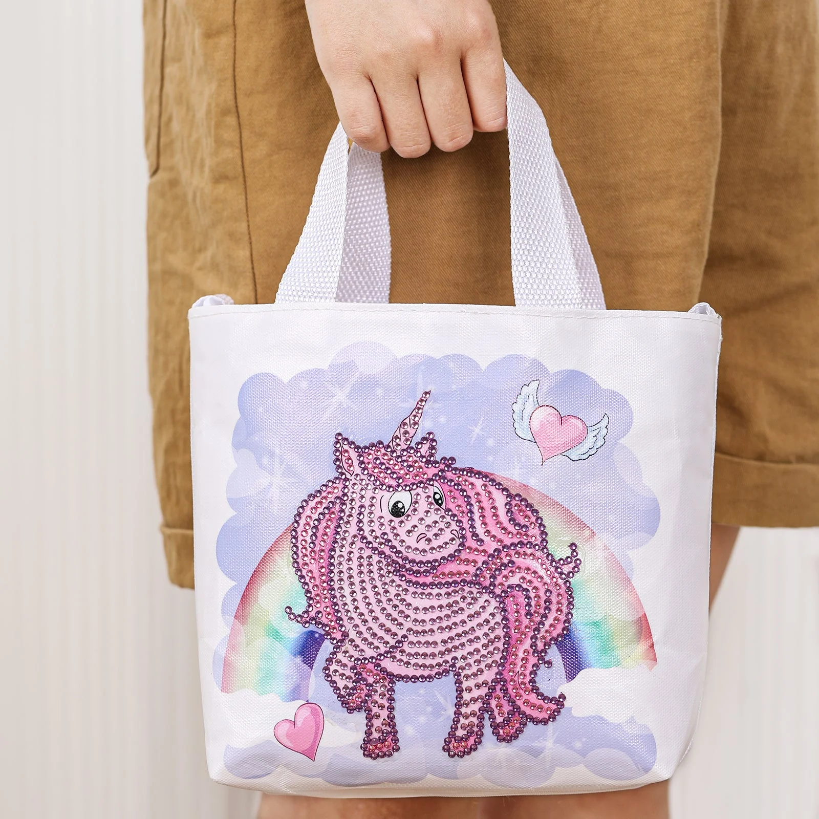 Pink Unicorn Diamond Painting Tote Bag - Image 3