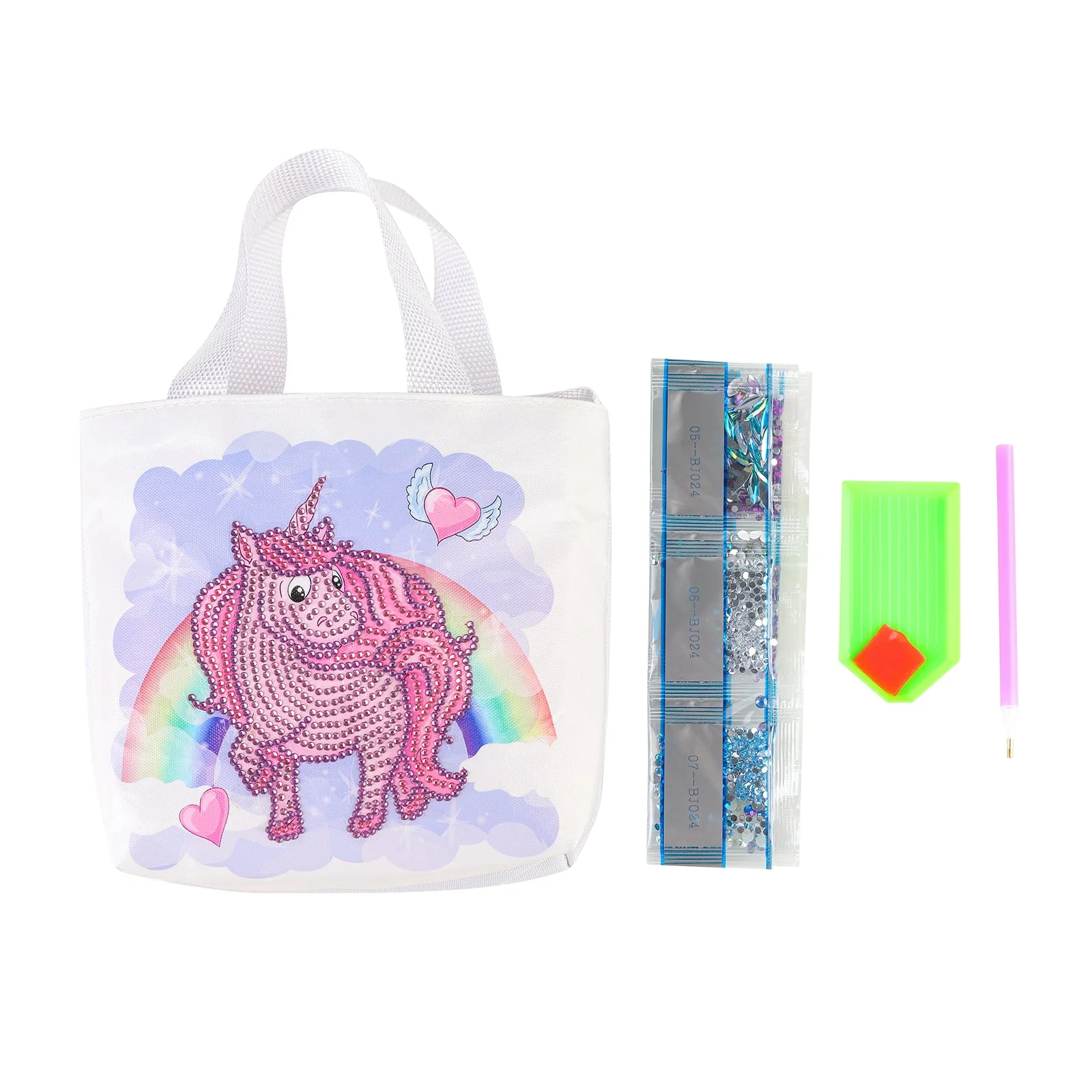 Pink Unicorn Diamond Painting Tote Bag - Image 4