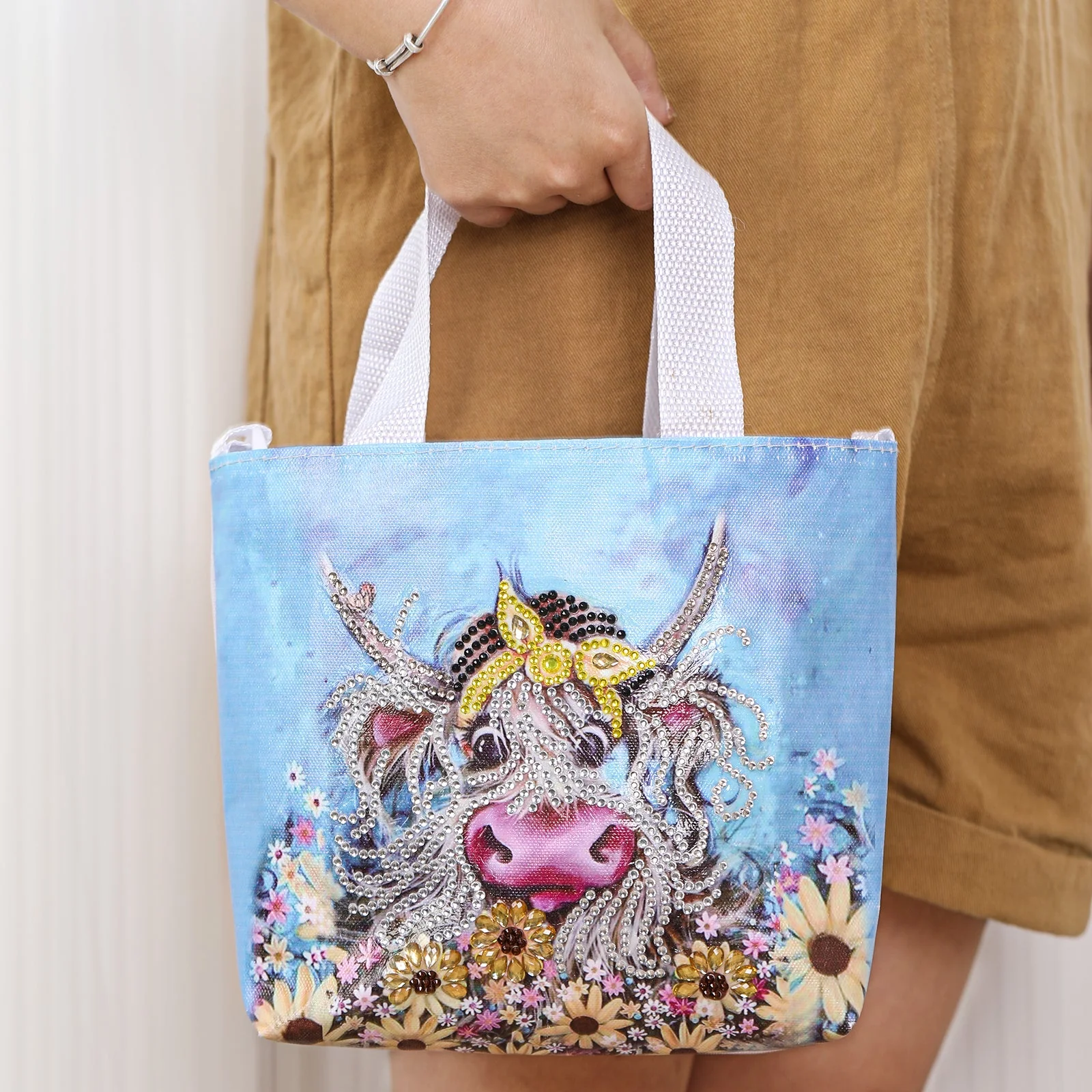 Pretty Cow DIY Diamond Painting Tote Bag - Image 3