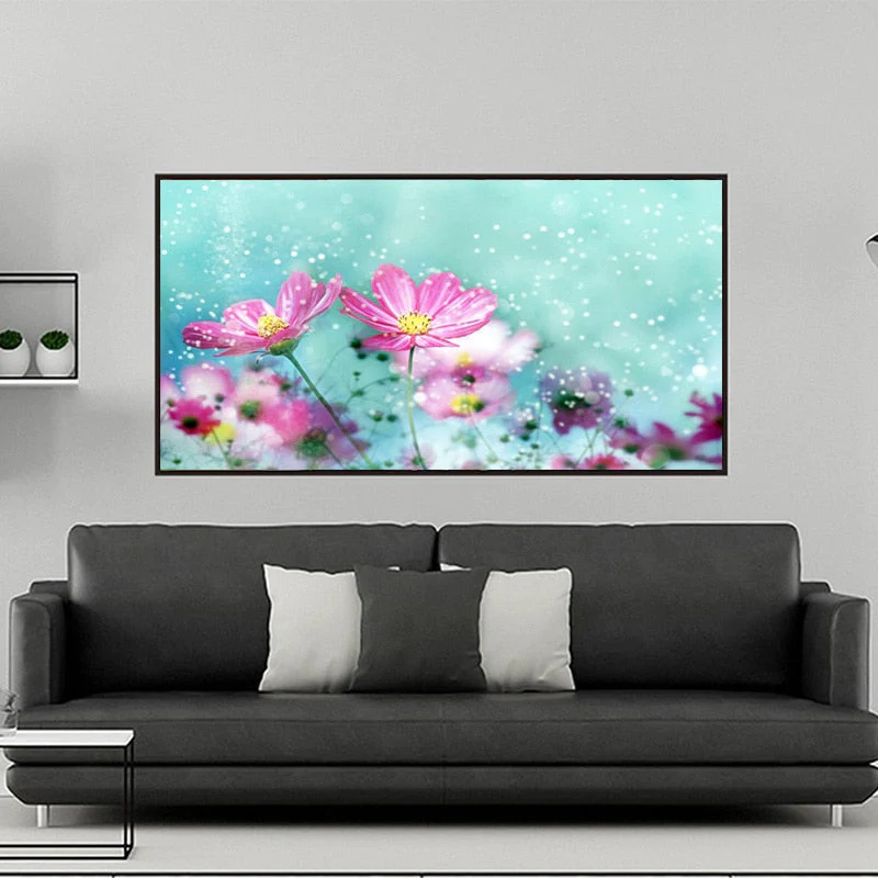 Pretty Pink Flowers DIY Painting - Image 2