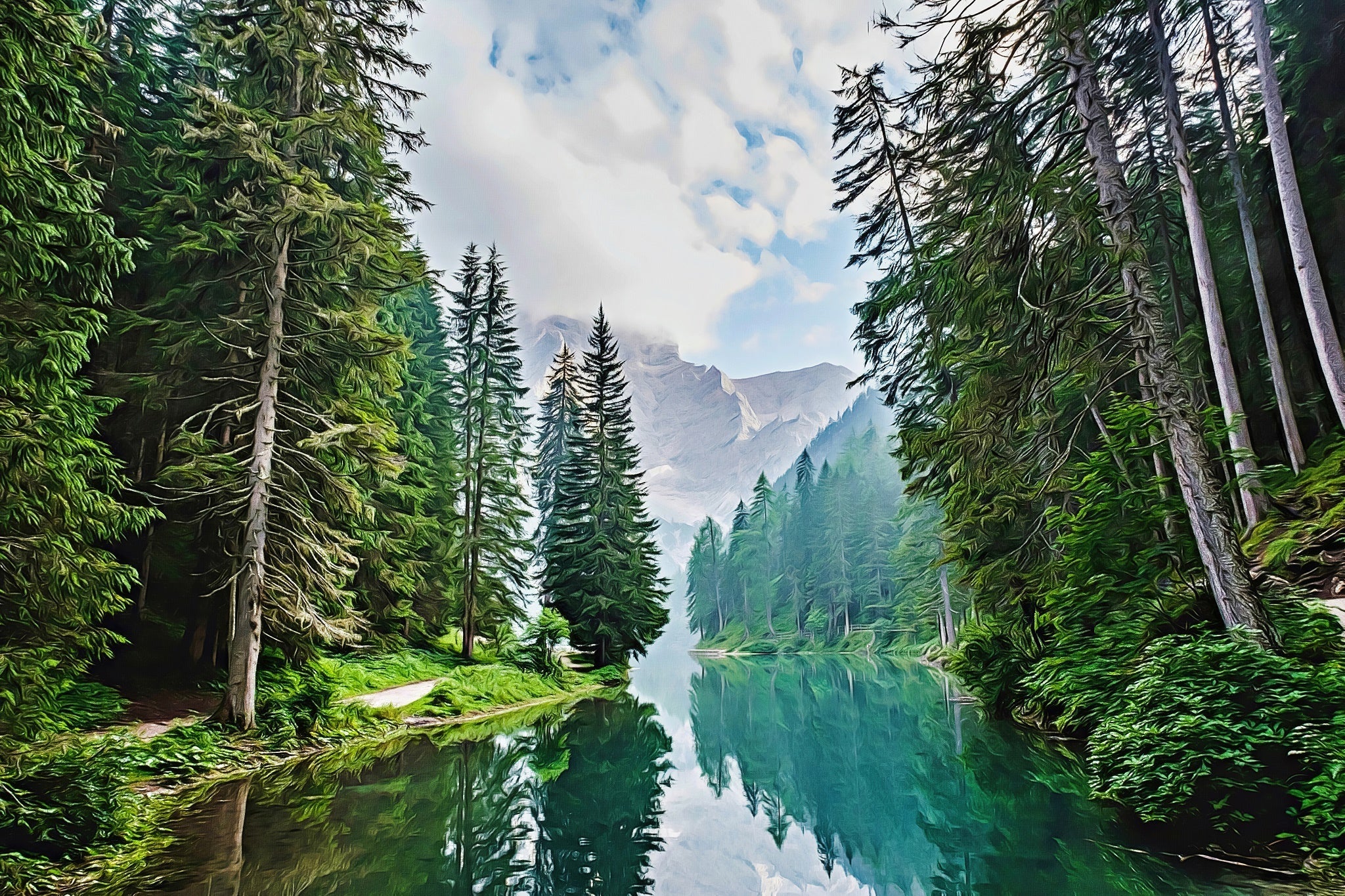 Quiet Mountain Lake - Art by Denise Dundon