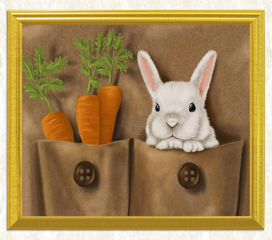 Rabbit and Carrots DIY Diamond Painting - Image 2