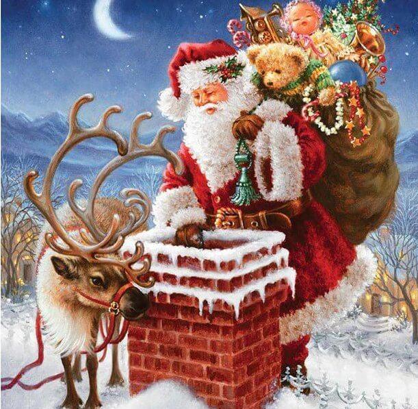 Santa Claus giving Christmas Gifts