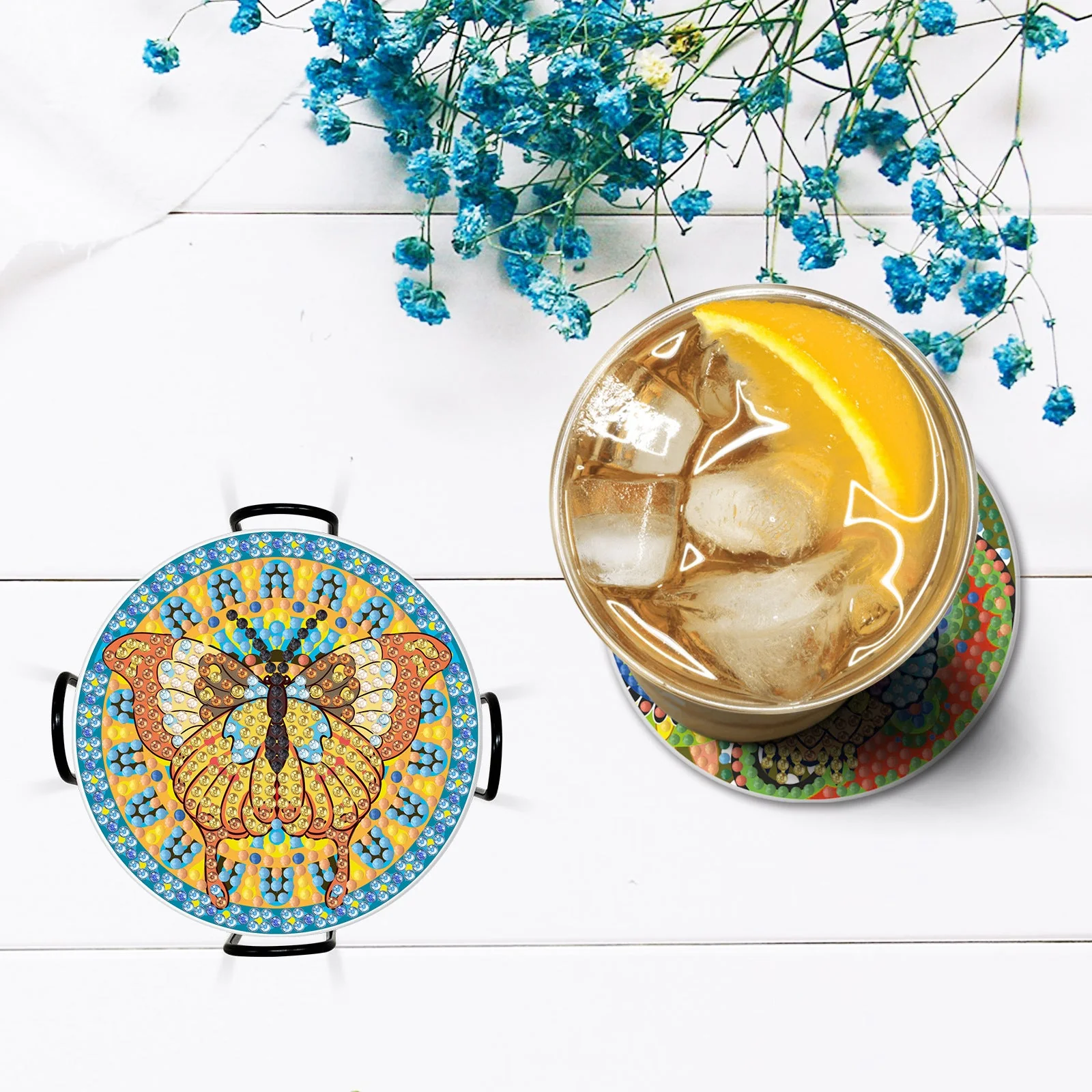 Set of Diamond Painting Coasters & Stand - Image 3