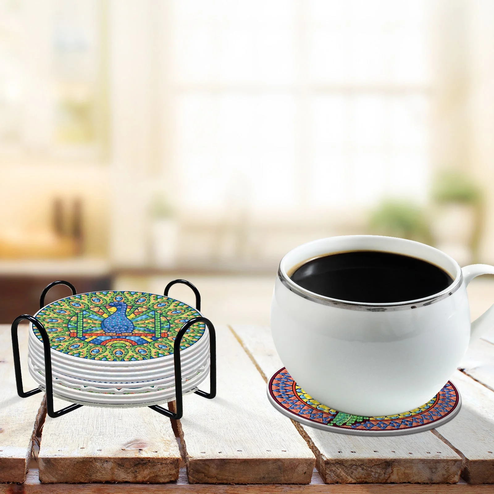 Set of Diamond Painting Coasters & Stand - Image 4