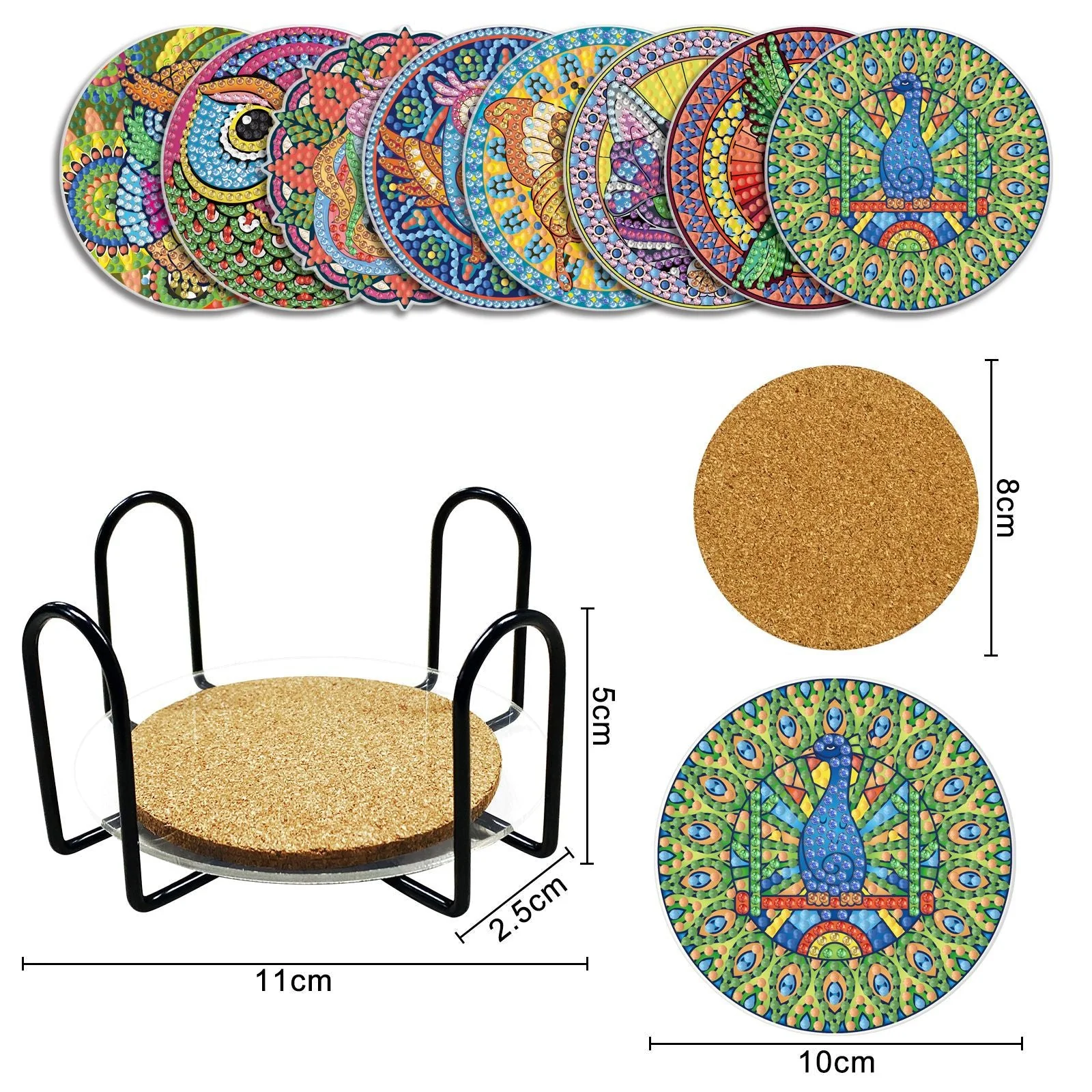 Set of Diamond Painting Coasters & Stand - Image 5