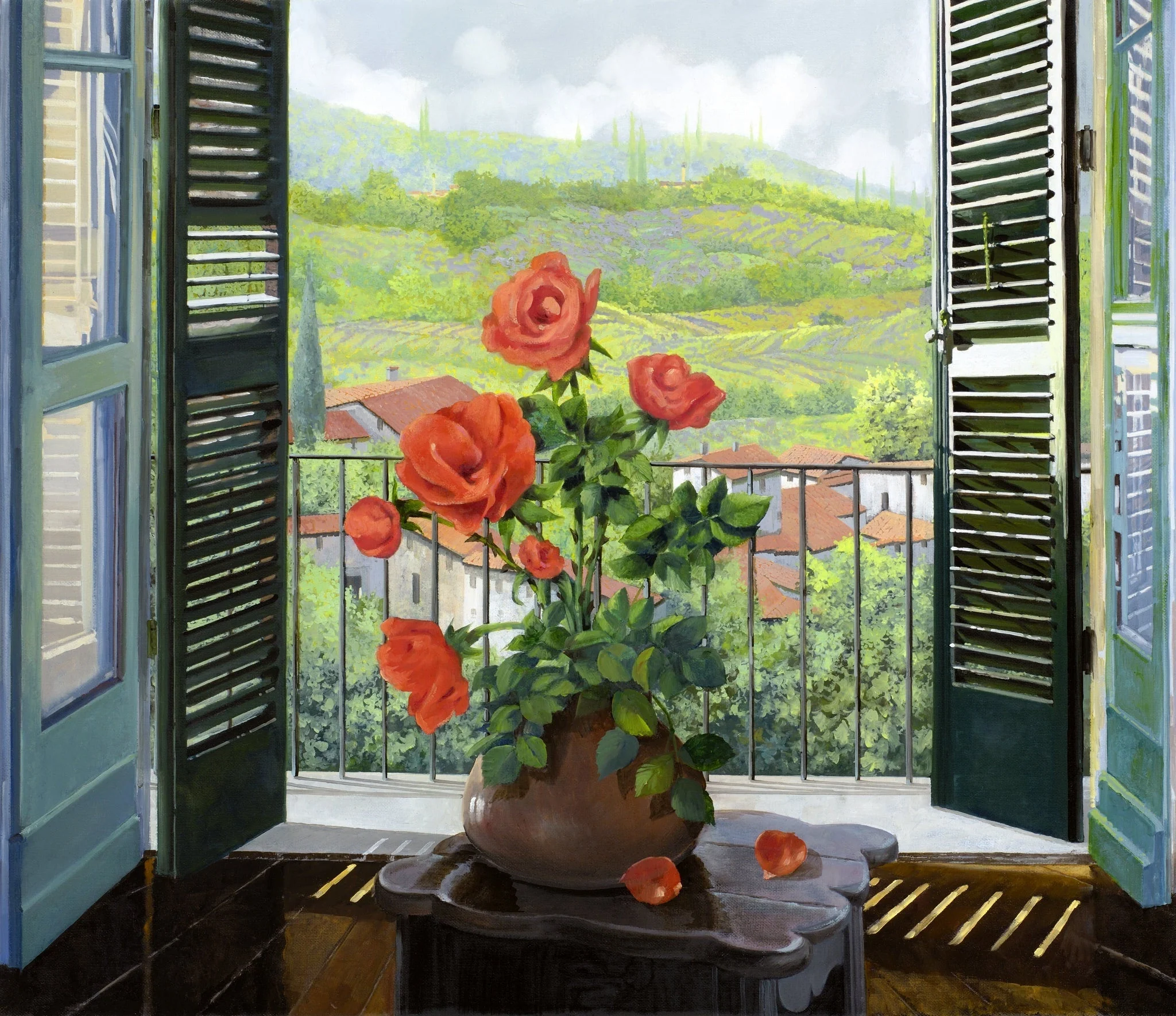 Shutters Opened Over The Valley - Art by Guido Borelli