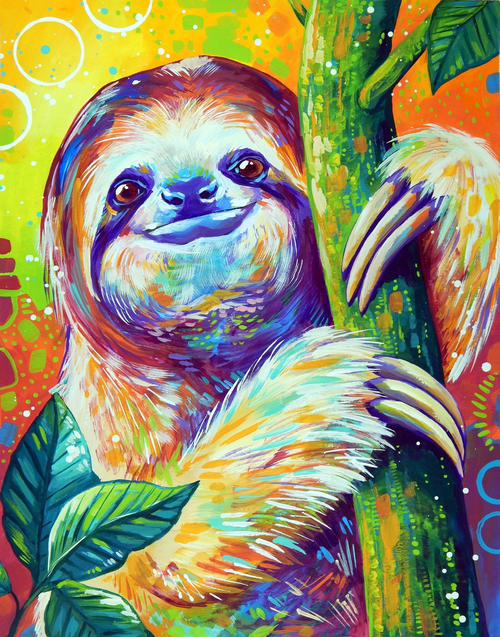 Sloth is just chillin - Art by Sandra Trubin