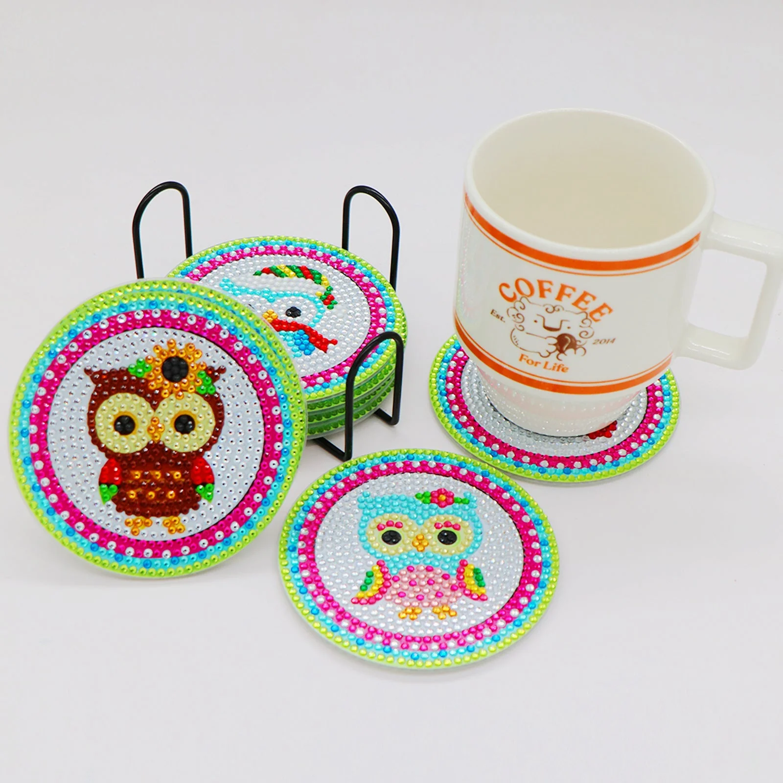 Sweet Owl Diamond Painting Table Coasters - Image 3