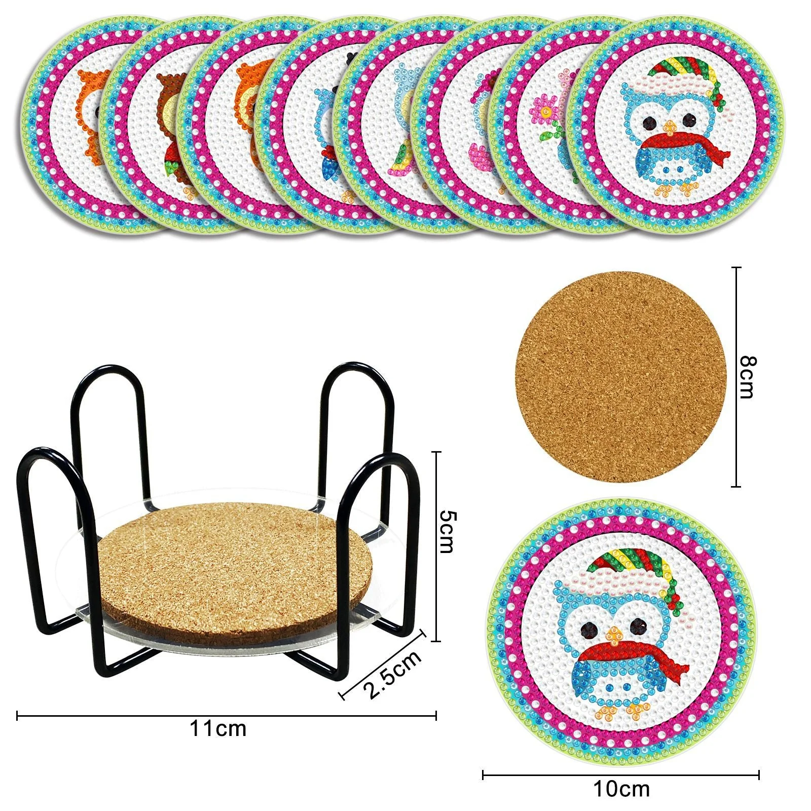Sweet Owl Diamond Painting Table Coasters - Image 5