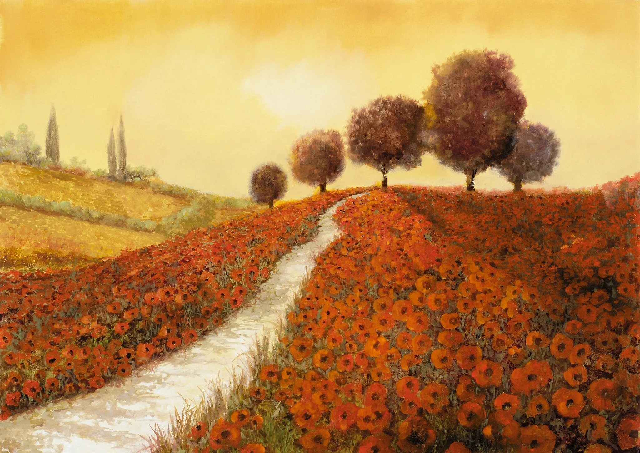 The Hill Of Poppies - Art by Guido Borelli