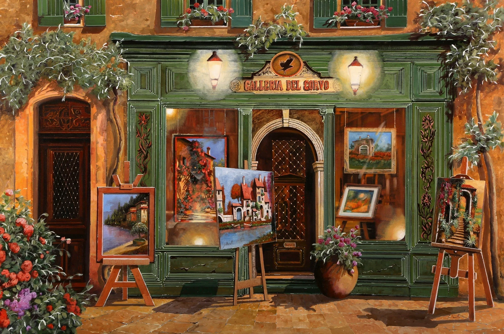 The Old Gallery Of The Crow - Art by Guido Borelli