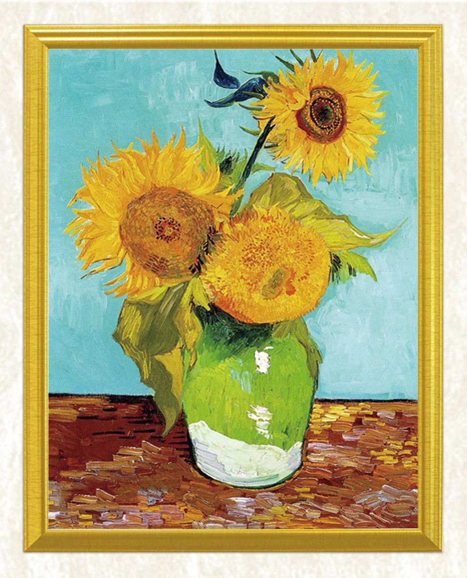Vase with Three Sunflowers - Vincent van Gogh - Image 3