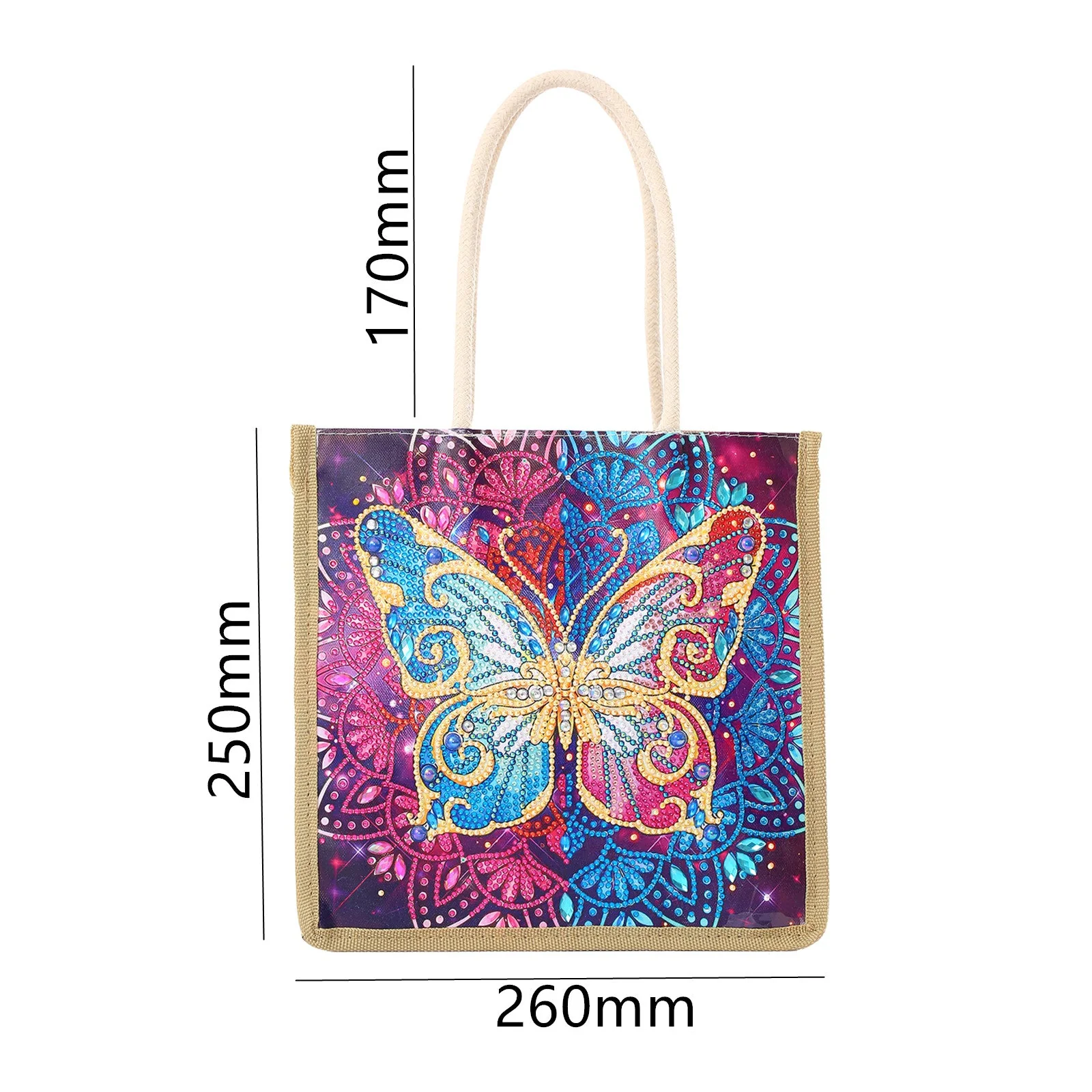 Vintage Butterfly - Diamond Painting Shopping Bag - Image 2