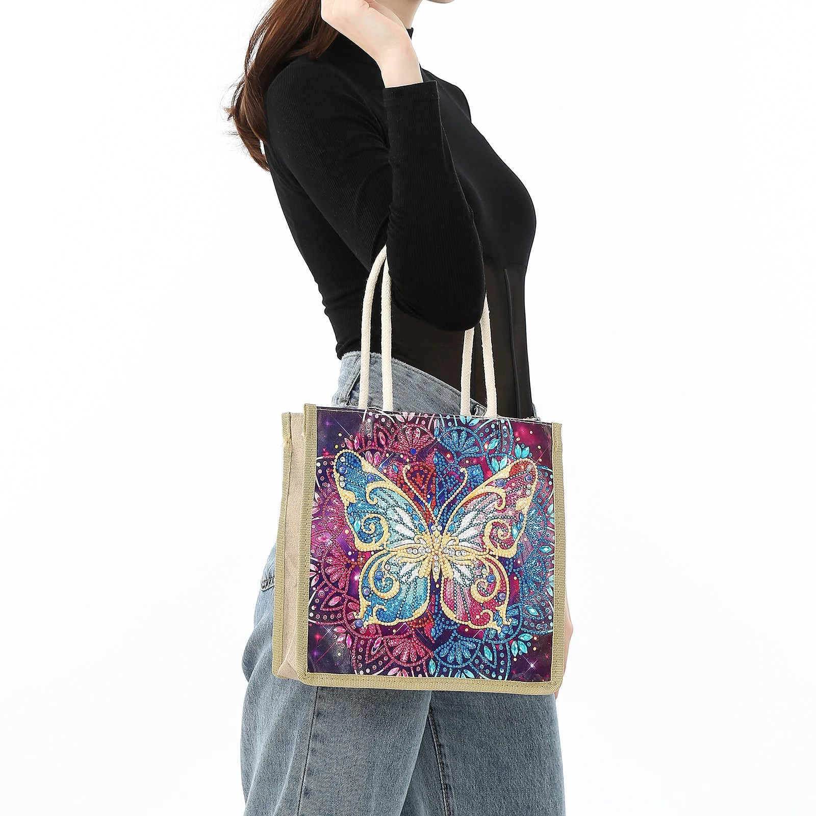 Vintage Butterfly - Diamond Painting Shopping Bag - Image 4