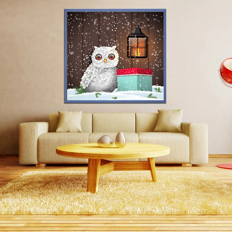 White Owl - Christmas Painting - Image 2