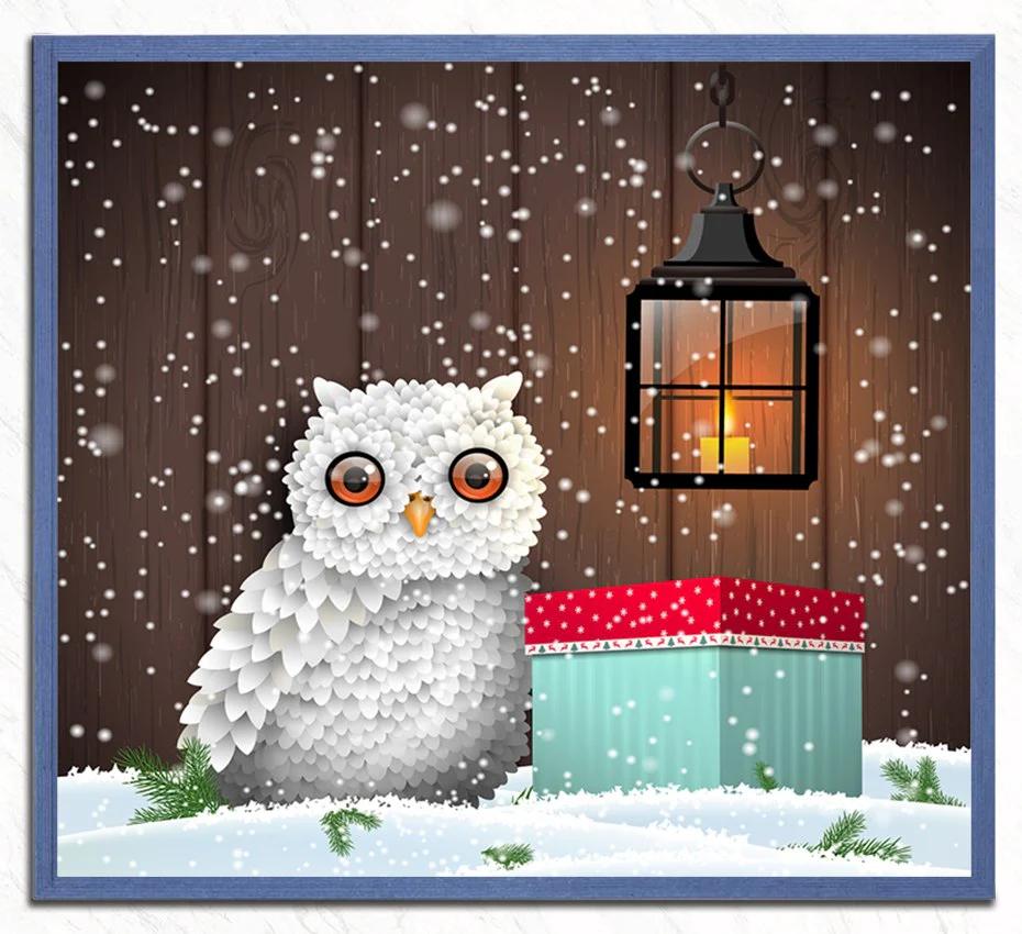 White Owl - Christmas Painting - Image 3