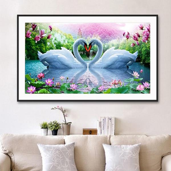 White Swans Love DIY Diamond Painting - Image 2