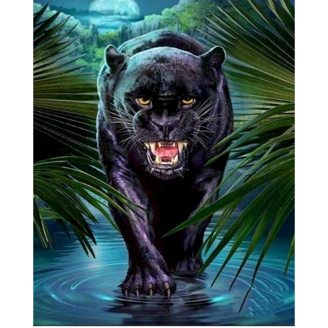 Wild Black Panther - Diamond Painting Art