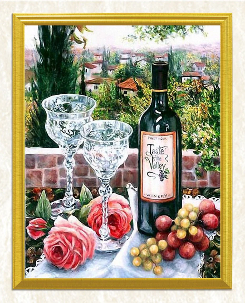 Wine, Fruits & Roses DIY Painting - Image 3