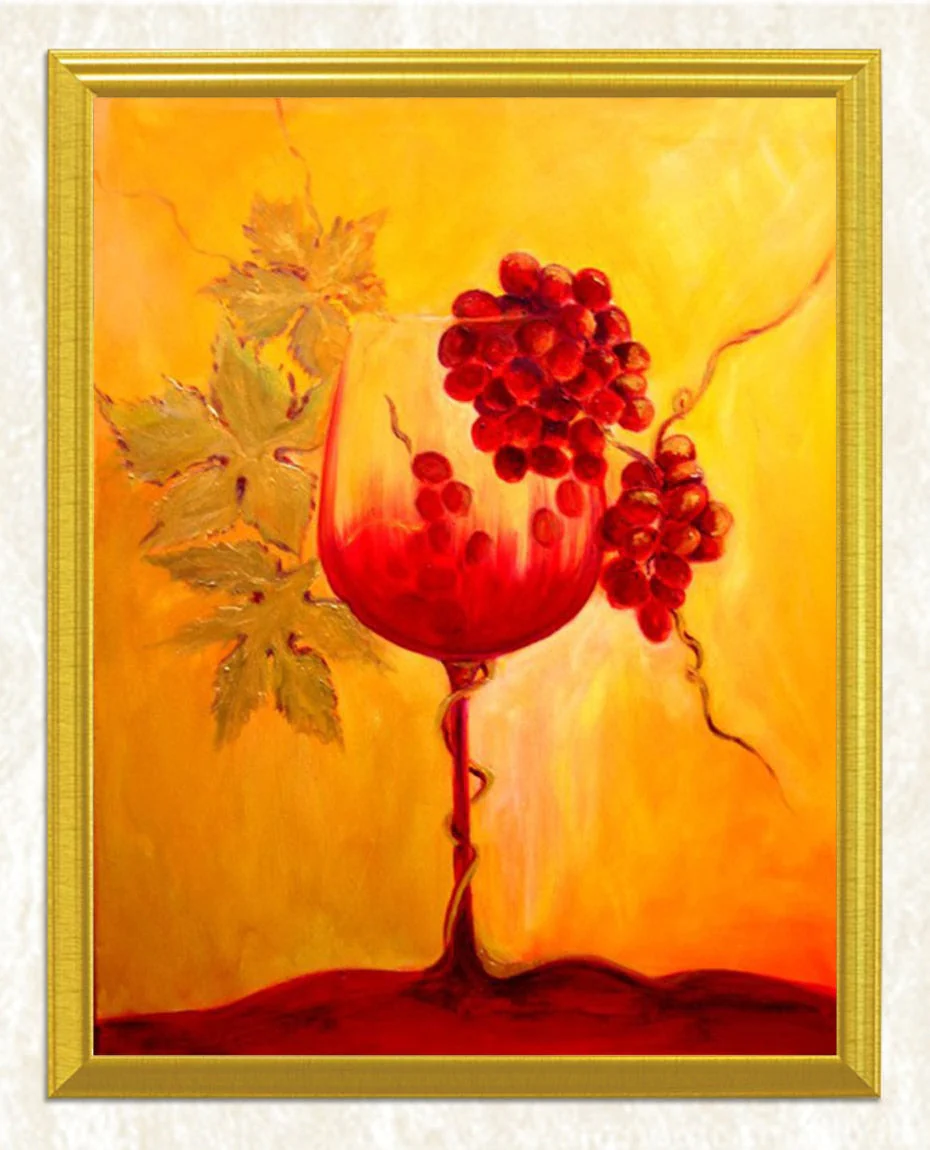 Wine Glass & Red Grapes DIY Diamond Painting - Image 3