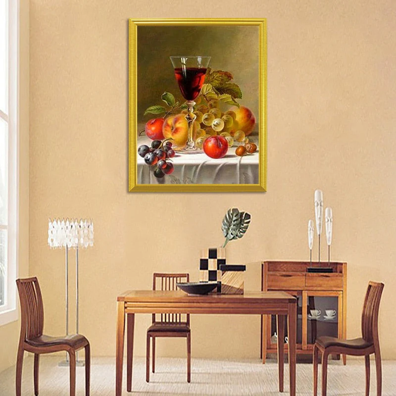 Wine Glass with some Fruits DIY Diamond Painting - Image 2