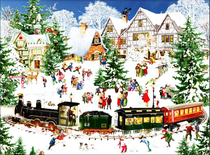 Winter Train - Art by Barbara Behr