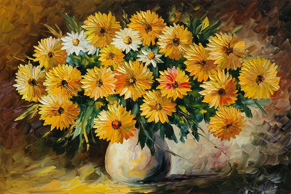 Yellow & White Flowers DIY Painting