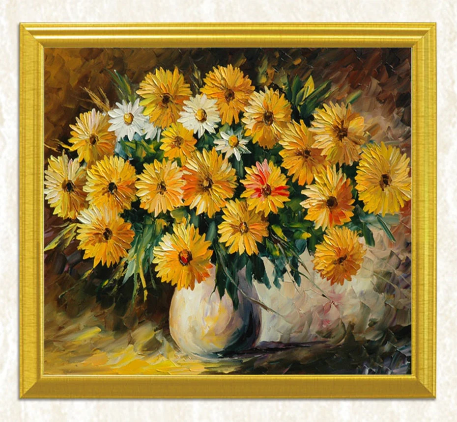 Yellow & White Flowers DIY Painting - Image 3